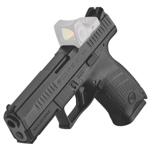 CZ-USA 91558 P-10 C Optics Ready 9mm Luger Caliber with 4 in Barrel, 15+1 Capacity, Inside Railed Black Nitride Steel with RMR Optic Cut Slide, Black Interchangeable Backstrap Grip, & Co-Witness Sights