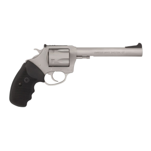 CHARTER Arms 73566 Mag Pug 357 Mag 6rd 6in Stainless Steel Barrel, Cylinder Xl Frame W/matte Finish, Standard Hammer, Finger Grooved Black Rubber Grip