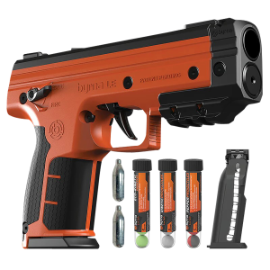 Byrna Technologies LK68300-1-ORN-PEPPER Byrna Le Pepper Kit CO2 .68 7rd Black Rubber Grips - Byrna