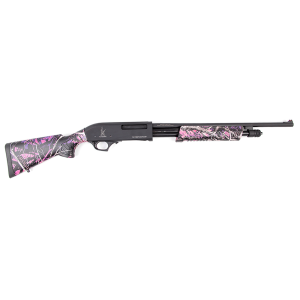 Keystone Sporting Arms My First Shotgun, Compact Model, Pump Action Shotgun, 410 Gauge, 18.5 in Barrel, 3 in Chamber, Synthetic Furniture, Muddy Girl Camo, Fiber Optic Front Sight, 5 Rounds (2 3/4 in Shells) and 4 Rounds (3 in Shells) KSA4200-MG - Crickett