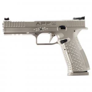 American Precision Firearms Strike One, Ergal, Semi-auto, Striker Fired, Full Size, Aluminum Frame Pistol, 9MM, 5 in Barrel, No Manual Safety, Brushed Finish, Silver, Fiber Optic Front Sight with Adju - American Precision Arms