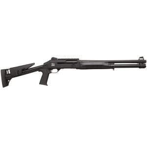 Chiappa 930386 601 DPS Full Size Frame 12 Gauge Semi-Auto 3 5+1 18.50 Black Steel Barrel, Black Pic Rail Aluminum Receiver, Black Fixed Synthetic Stock, Black Rubber Grip, Tactical Shotgun