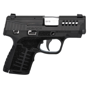 Savage Arms 67002 Stance 9mm Luger 3.20 in 7+1,8+1 Overall Black Finish with Nitride Stainless Steel Ported Slide, Textured Interchangeable Backstraps Grip, TruGlo Nights Sights & Manual Safety