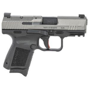 Canik HG6597TN TP9 Elite Sub-Compact 9mm Luger 12+1 3.60 in Black Nitride Match Grade Barrel, Tungsten Gray Cerakote Optic Ready/Serrated Steel Slide, Black Polymer Frame w/Picatinny Rail, Black Interchangeable Backstrap Grip, Pistol