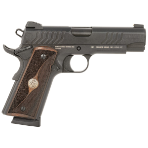 Gforce Arms BS9S Balistik Defense Adam 1911 Full Size Frame 9mm Luger 9+1 5 in Black Steel Barrel, Black Cerakote Serrated Steel Slide, Black Cerakote Steel Frame w/Beavertail, Walnut Grip - Gforce Arms