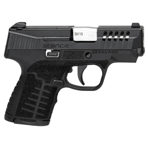 Savage Arms 67003 Stance 9mm Luger 7+1/8+1 3.20 in Barrel, Black Polymer Frame, Serrated/Ported Black Nitride Slide, Interchangeable Backstraps, No Manual Safety, Night Sights, Pistol