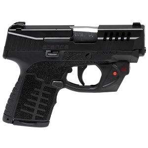 Savage Arms 67047 Stance 9mm Luger 3.20 in 7+1,10+1 Black Frame/Stainless Steel Ported Slide Black Interchangeable Backstrap Grip Includes Laser, 2 Mags & Hard Case