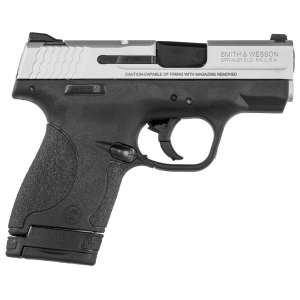 Smith & Wesson 13219 M&P Shield Micro-Compact Frame 9mm Luger 7+1/8+1, 3.10 in Black Armornite Stainless Steel Barrel, Cerakote Serrated Aluminum Slide, Matte Black Polymer Frame, Thumb Safety, Pistol