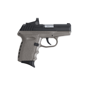 SCCY Industries CPX2CBSGRDE CPX-2 RD 9mm Luger Caliber with 3.10 in Barrel, 10+1 Capacity, Gray Finish Frame, Serrated/Optic Cut Black Nitride Slide, Finger Grooved Polymer Grip & No Manual Thumb Safety Includes Crimson Trace CTS-1500 Red Dot, Pistol