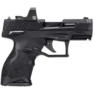 Taurus 1TX2213110RI TX22C w/Optic Compact Frame 22 LR 10+1 SAO 3.60 in Matte Black Steel Threaded Barrel, Black Anodized Optic Ready/Serrated Slide, Black Polymer Frame w/Picatinny Rail, Riton Red Dot