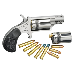 NORTH American Arms 22mctw Wasp Combo 22 Lr Or 22 Wmr 5 Shot 1.63 In Vent Rib Barrel, Overall Stainless Steel Finish, Black Pebbled Texture Rubber Grip Includes Cylinder , Revolver