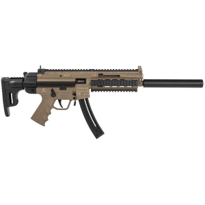 GSG GSG215GERGGSG1622T GSG-16 Full Size 22 LR 22+1 16.25 in Black Tan Polymer Receiver Black Collapsible w/Storage Compartment Stock Right Hand, Rifle