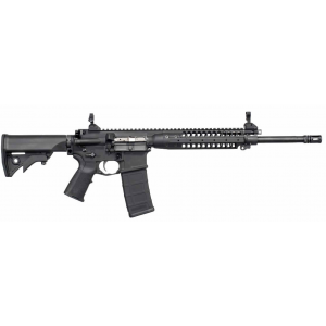 LWRC M6 IC Enhanced Gas Piston Carbine ICER5B14P, 5.56 NATO, 14.7 in Spiral Fluted BBL, LWRCI Stock, Skirmish Folding Sights, 9 in Modular Rail, Black Finish, Adj Gas Block, 30 Rds