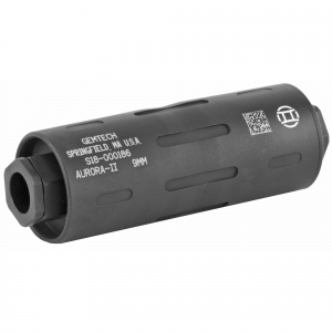 Gemtech Aurora II, Pistol Suppressor, 9MM, Weight 3.5oz, Length 3.4 in, Diameter 1.2 in, Black Finish 12123 - Gemtech