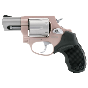 Taurus Model 856, Double Action, Metal Frame Revolver, Small Frame, 38 Special +P, 2 in Barrel, Steel, Matte Finish, Rose Gold and Stainless Steel, Rubber Grips, Fixed Sights, 6 Rounds 2-85629ULC28