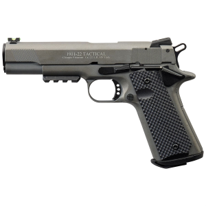 Chiappa Firearms 1911-22 Tac, Semi-automatic, Metal Frame Pistol, Full Size, 22LR, 5 in Barrel, Matte Finish, Tactical Gray, Plastic Grips, Adjustable Fiber Optic Sights, 10 Rounds, 2 Magazines 401.143 - Chiappa Firearms