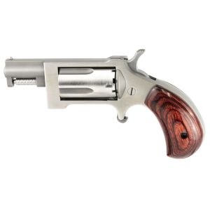 North American Arms Sidewinder, Single Action, Revolver, 22 WMR, 1.5 in Barrel, Stainless Steel, Silver, Wood Grips, Fixed Sights, 5 Rounds, Swing-out Style Cylinder Assembly NAA-SW