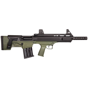 ATI ATIG20BDG Bulldog 20 Gauge Semi-Auto 3 in 5+1 18.50 in Black Steel Barrel, Black Aluminum Receiver, Picatinny Mount, Green Fixed Bullpup Stock