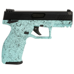 Taurus 1TX22141SP410 TX22 Full Size Full Size 22 LR 10+1 4 in Black Steel Barrel, Black Hard Coat Anodized Serrated Slide, Cyan Polymer Frame w/Picatinny Rail