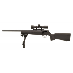 SAVAGE Arms 13836 Rascal Target Xp 22 Lr Caliber With 1rd Capacity, 16.12 In Barrel, Matte Blued Metal Finish & Matte Black Synthetic Stock Left Hand (youth) Includes 4x32mm Scope & Bipod
