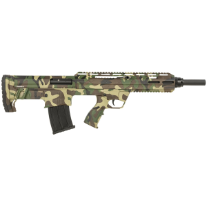 SDS Imports 21000168 TBP 12 Gauge 3 in 5+1 18.50 in, M81 Woodland Camo, Cheek Riser Compatible Bull-Pup Stock, Flip-Up Sights, 3 Chokes