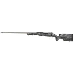 Weatherby MAP01N257WL8B Mark V Accumark Pro Full Size 257 Wthby Mag 3+1 26 in Tungsten Cerakote Fluted Threaded Barrel, Tungsten Cerakote Steel Receiver, Fixed Black w/Gray Sponge Pattern Accents Carbon Fiber Stock, Left Hand, Rifle