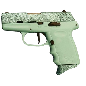 SCCY Industries DVG1SMSB DVG-1 Sub-Compact 9mm Luger 10+1 3.10 in Black Barrel, Sea-Mist Blue Glitter Serrated Slide, SCCY Blue Polymer Frame w/Finger Grooved Polymer Grips Right Hand - Savage Arms