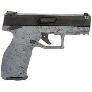 Taurus 1TX22141SP110 TX22 Full Size 22 LR 10+1 4.10 in Matte Black Steel Threaded Barrel, Black Hard Coat Anodized Serrated Slide, Gray w/Black Webbing Polymer Frame w/Picatinny Rail