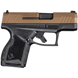 Taurus 1-GX4M93E GX4 Micro-Compact 9mm Luger Caliber with 3.06in Barrel, 11+1 Capacity, Black Finish Frame, Serrated Coyote Cerakote Steel Slide  Interchangeable Backstrap Grip Includes 2 Mags