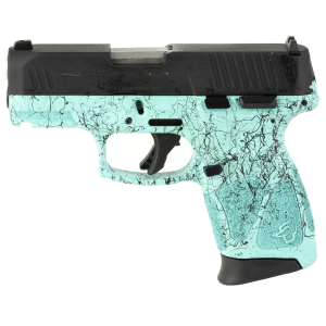 Taurus 1-G3C931-SP4 G3c 9mm Luger Caliber with 3.20 in Barrel, 12+1 Capacity, Cyan Black Splatter Finish Picatinny Rail Frame, Serrated Matte Black Tenifer Steel Slide & Polymer Grip Includes 3 Mags