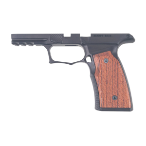 Sharps Bros. Grip Module, Fits Sig P365X Macro with No Manual Safety, Anodized Finish, Black, Brazilian Cherry Wood Grips SBGM05 - Sharps Bros