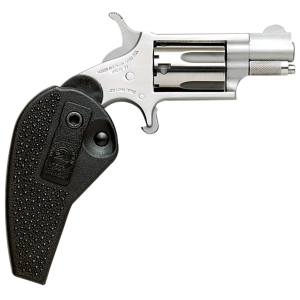 North American Arms 22MSHG Mini-Revolver 22 WMR 5 Shot 1.13 Barrel, Overall Stainless Steel Finish, Black Synthetic Holster Grip