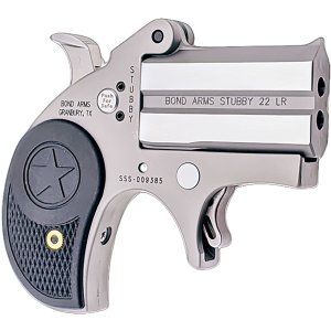Bond BASTB Stubby 22 LR 2rd Shot 2.20 Matte Stainless Steel Frame Black Textured Poly Grips, Break-Action Handgun