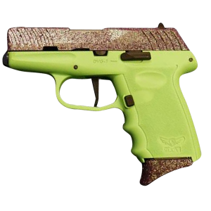 SCCY Industries DVG1JKLG DVG-1 Sub-Compact 9mm Luger 10+1 3.10 in Black Barrel, Joker Glitter Serrated Slide, Lime Green Polymer Frame w/Finger Grooved Polymer Grips Right Hand - Savage Arms