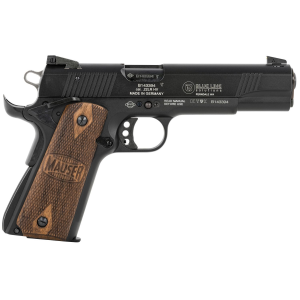 MAUSER Rimfire 4110605 1911 22 Lr 10+1 5 In Black Steel Barrel, Black Aluminum Slide, Black Aluminum Frame W/beavertail, Walnut Grip, Pistol