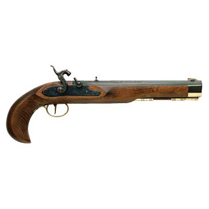 Traditions P1060 Kentucky Pistol Single Shot 50 Cal Percussion 10 in Color Case Hardened Frame Blued Barrel Walnut Grip