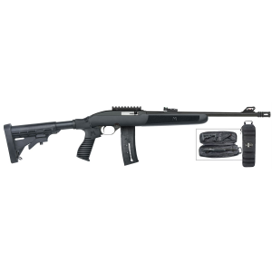 Mossberg Model 702 Flex Rifle 37065, 22 Long Rifle, 16.3 in BBL, Semi Auto, 6-Pos FLEX Black Stock, Blued Finish, 25+1 Rds, w/Take Down Bag