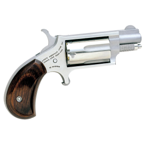 NORTH American Arms 22ms Mini- *ca Compliant 22 Wmr 5 Shot 1.13 In Barrel, Overall Stainless Steel Finish, Rosewood Birdshead Grip , Revolver