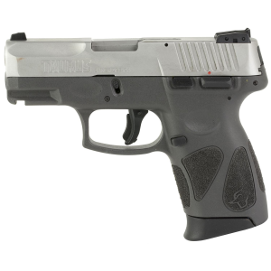 Taurus 1G2C93912G G2C Compact 9mm Luger 12+1 3.26 Matte Stainless Barrel, Matte Black Serrated Slide, Gray Polymer Frame w/Picatinny Rail, Black Polymer Grips