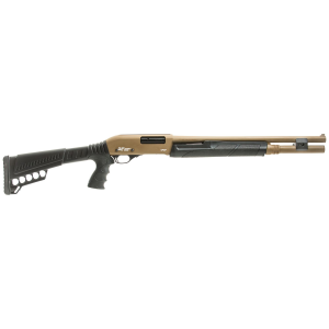 GFORCE Gf2p12 Gf2p 12 Gauge Pump 3 Chamber 7+1 20 Fixed Cylinder Bore, Flat Dark Earth Barrel/rec, Black Furniture, 5rd Shell Carrier Stock, Rubber Pistol Grip, Blade Sight, 3rd Shell Holder On Rec, Tactical Shotgun