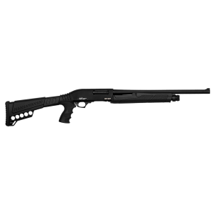GFORCE Gf2p12 Gf2p 12 Gauge Pump 3 Chamber 7+1 20 Fixed Cylinder Bore, Tactical Gray Barrel/rec, Black Furniture, 5rd Shell Carrier Stock, Rubber Pistol Grip, Blade Sight, 3rd Shell Holder On Rec, Tactical Shotgun