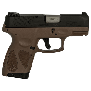 Taurus 1G2S931B G2S Compact Frame 9mm Luger 7+1 3.26 in Matte Steel Barrel, Matte Black Serrated Alloy Steel Slide, Brown Polymer Frame w/Picatinny Rail & Polymer Grip, Right Hand, Pistol