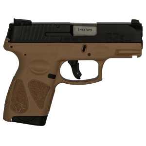Taurus 1G2S931T G2S 9mm Luger 7+1 3.26 in Stainless Steel Barrel, Matte Black Serrated Steel Slide, Tan Polymer Frame w/Picatinny Rail, Tan Polymer Grip,Right Hand, Pistol