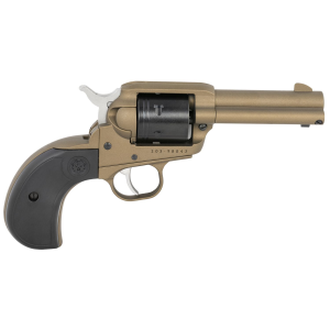 RUGER 2017 Wrangler 22 Lr 6 Shot 3.75 Burnt Bronze Cerakote Steel Barrel, Burnt Bronze Cerakote Aluminum Frame, Black Cerakote Cylinder, Black Birdshead Grip, Exposed Hammer, Rimfire Revolver