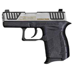 Diamondback DB0100E032 G4 380 ACP 6+1 2 in Stainless Steel Barrel, Stainless Steel w/Black Accents Serrated w/Laser Logo Slide, Black Polymer Frame w/Beavertail, Black Polymer Grips