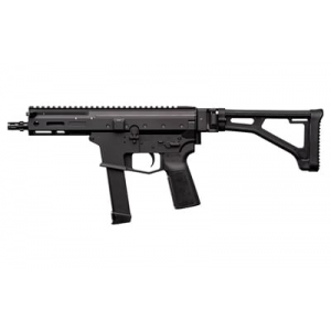 Angstadt Arms MDP-9, Generation 2, Semi-auto, Short Barreled Rifle, 9MM, 6 in Barrel, Anodized Finish, Black, 3 Lug Muzzle Device, Manual Safety, Folding 1913 Stock, 27 Rounds, 2 Magpul Glock PMAG Mags AAMDP29F06