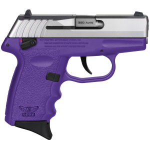 SCCY Industries CPX-4TTPU CPX-4 380 ACP 10+1 2.96 in Purple Polymer Serrated SS Slide Finger Grooved Purple Polymer Grip, Pistol