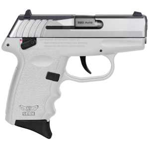 SCCY Industries CPX-4TTWT CPX-4 380 ACP 10+1 2.96 in White Polymer Serrated SS Slide Finger Grooved White Polymer Grip, Pistol