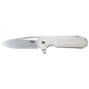 Southern Grind SG0903001101 Penguin 3.50 in Folding Drop Point Plain Satin S35VN SS Blade\t Silver Titanium Handle