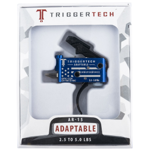 TriggerTech AR0TBB25NNC Adaptable Independence Trigger AR-15 Red & Blue with White Engraving Two-Stage Curved 2.50-5 lbs - Triggertech